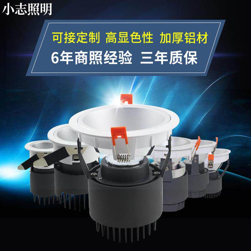嵌入式led射灯 3寸4寸5寸6寸cob筒灯10W20w30w40W锐高cob洗墙射灯