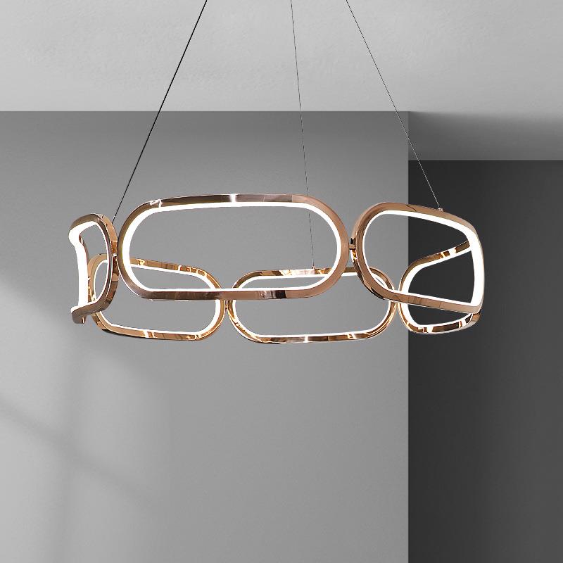 客厅吊灯北欧创意吧台个性餐厅灯轻奢极简不锈钢艺术设计师灯具