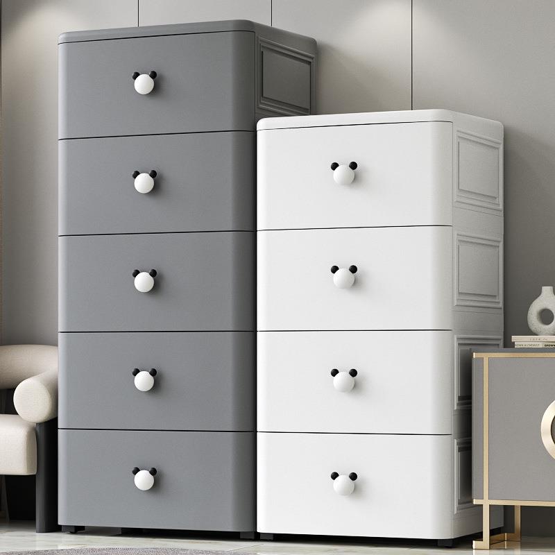 加厚抽屉式收纳柜子多层夹缝收纳箱卧室客厅床头置物家用五斗柜橱