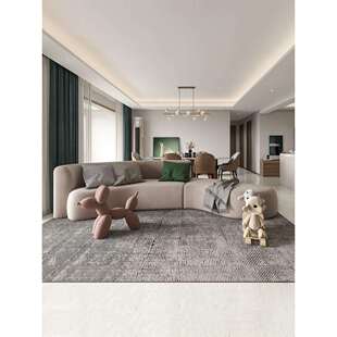 高端地毯客厅茶几毯现代简约轻奢高级黑白条纹卧室耐脏短毛加厚