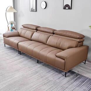 现代简约家用小户客厅直排钢琴键超纤皮沙发科技布高靠背功能沙发