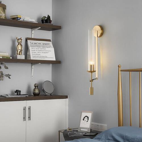 轻奢全铜壁灯后现代客厅背景墙卧室床头创意楼梯过道网红装饰灯具