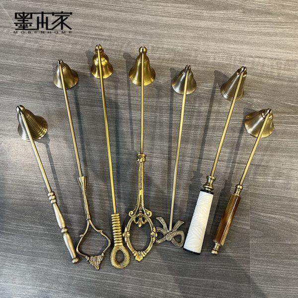 欧式复古黄铜灭烛器香薰蜡烛灭烛罩手持熄灯灭烛工具装饰品摆件
