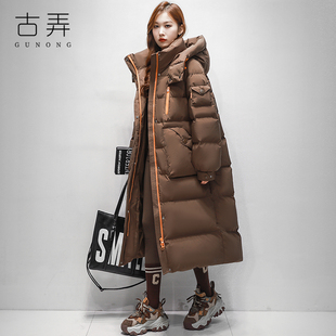 原创设计白鸭绒被子羽绒服女长款过膝到脚踝欧洲站加厚保暖高级感