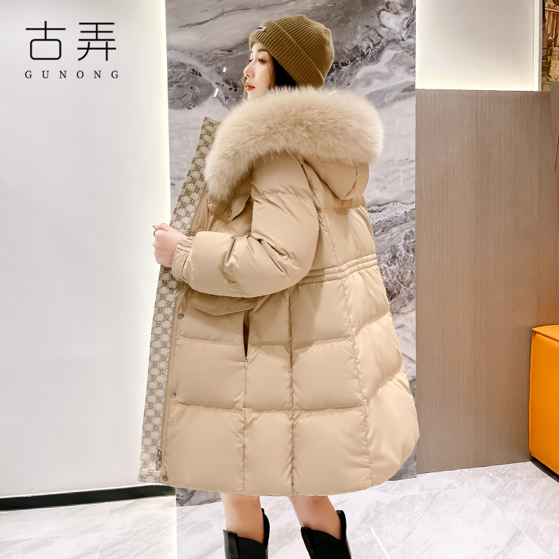 古弄小香风羽绒服女中长款小个子2025新款冬季修身时尚洋气超好看