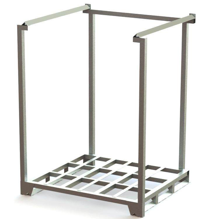 冷库货架载重1吨堆叠3层可堆垛移动货架用镀锌管焊接正立式巧固架