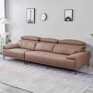 现代简约家用小户客厅直排钢琴键超纤皮沙发科技布高靠背功能沙发