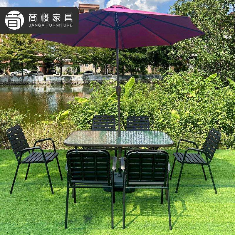 户外休闲餐桌椅家具庭院咖啡厅奶茶店桌椅室外露天防水防晒桌椅