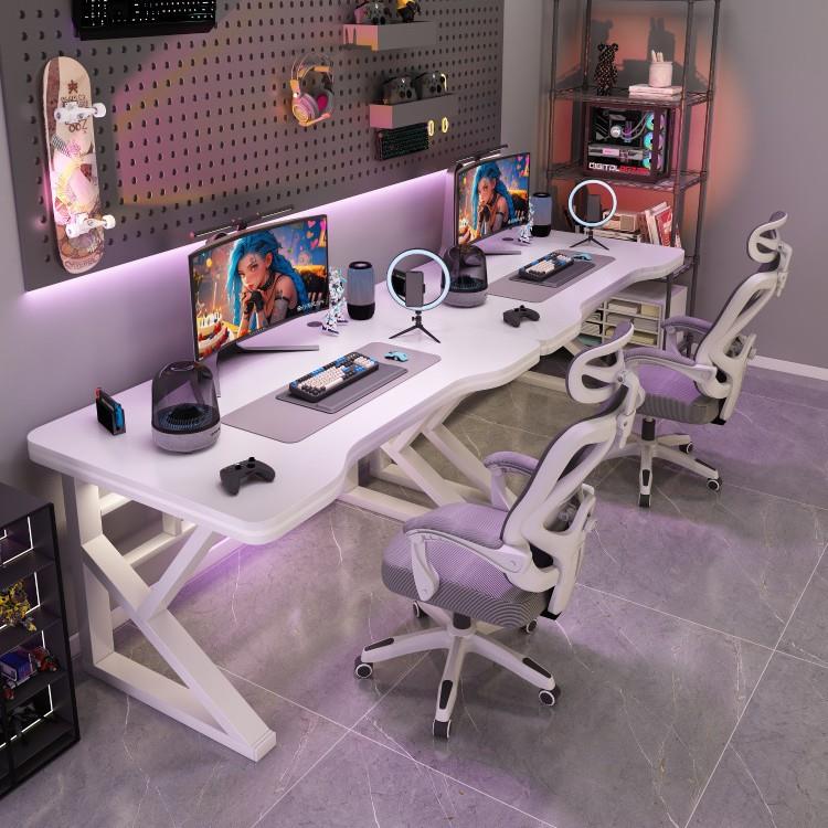 双人电脑桌并排情侣电竞桌子工作台书桌家用台式办公学习桌椅套装