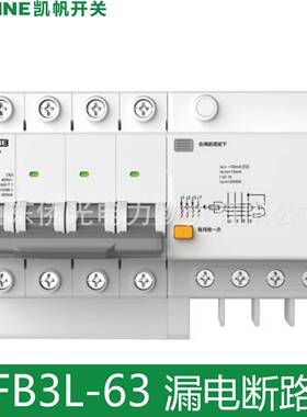 江苏大全凯帆KFB3L-63 1N16A20A2P32A3P+N63A小型漏电断路器