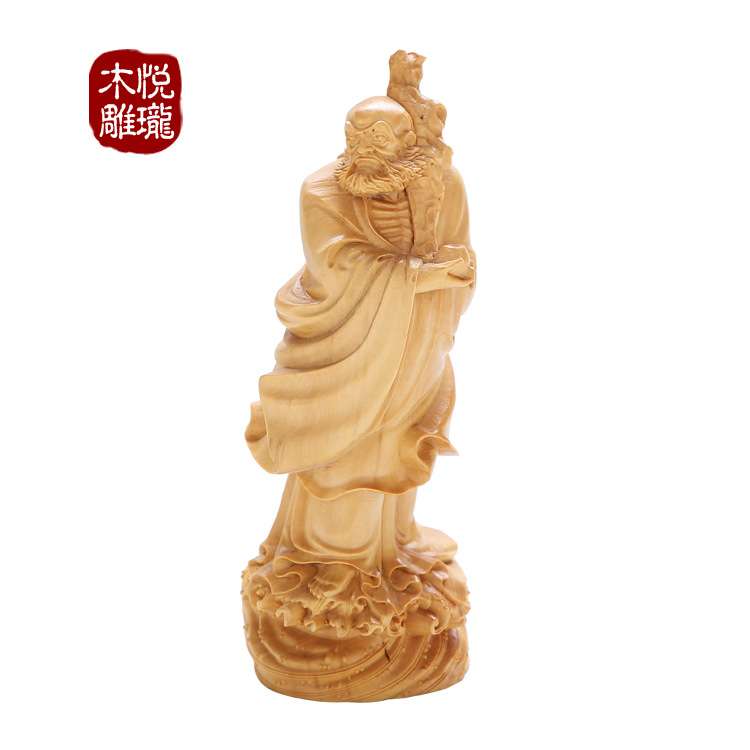 工艺品渡江达摩厂家直销 黄杨木纯手工雕刻达摩摆件 一件代发