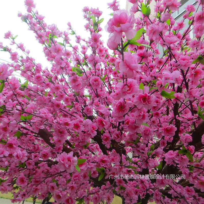 仿真桃花树节日主题造景仿真景观树仿真桃花枝假树抗紫外仿真花树