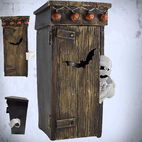 跨境创意新款Outhouse Mummy Animated Decor 厕所木乃伊动画装饰