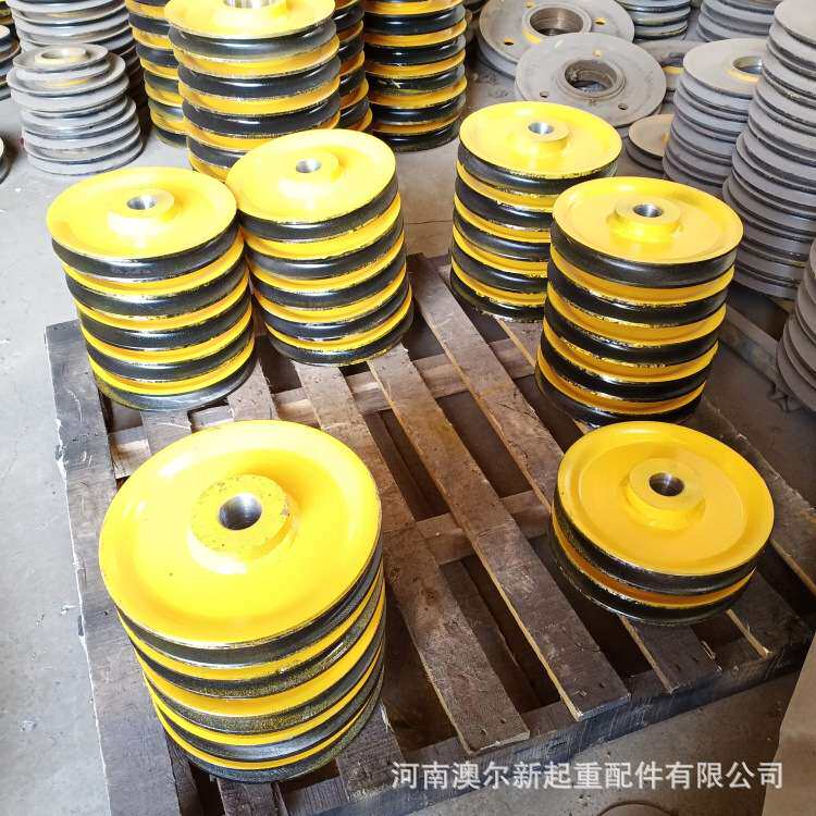厂家销售 铸钢滑轮组 565mm*180轧制滑轮片 钢丝绳升降滑轮片