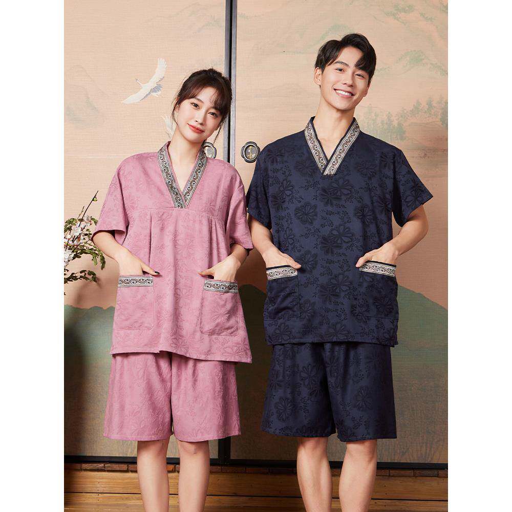 2025纯棉大码女款男士汗蒸服洗浴浴服酒店足疗按摩盐蒸