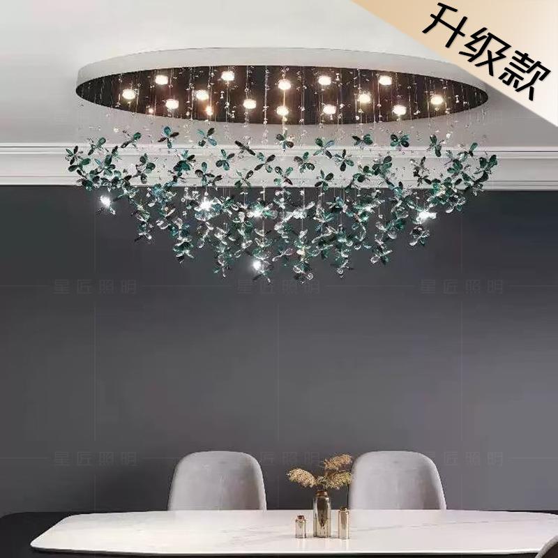 星匠水晶花瓣吸顶吊灯客厅餐厅轻奢花朵卧室灯酒店大堂大厅别墅灯