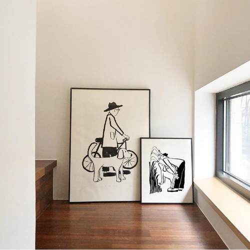 cat & dog可爱波普风我的恋人猫咪与狗抽象挂画有趣艺术壁装饰画