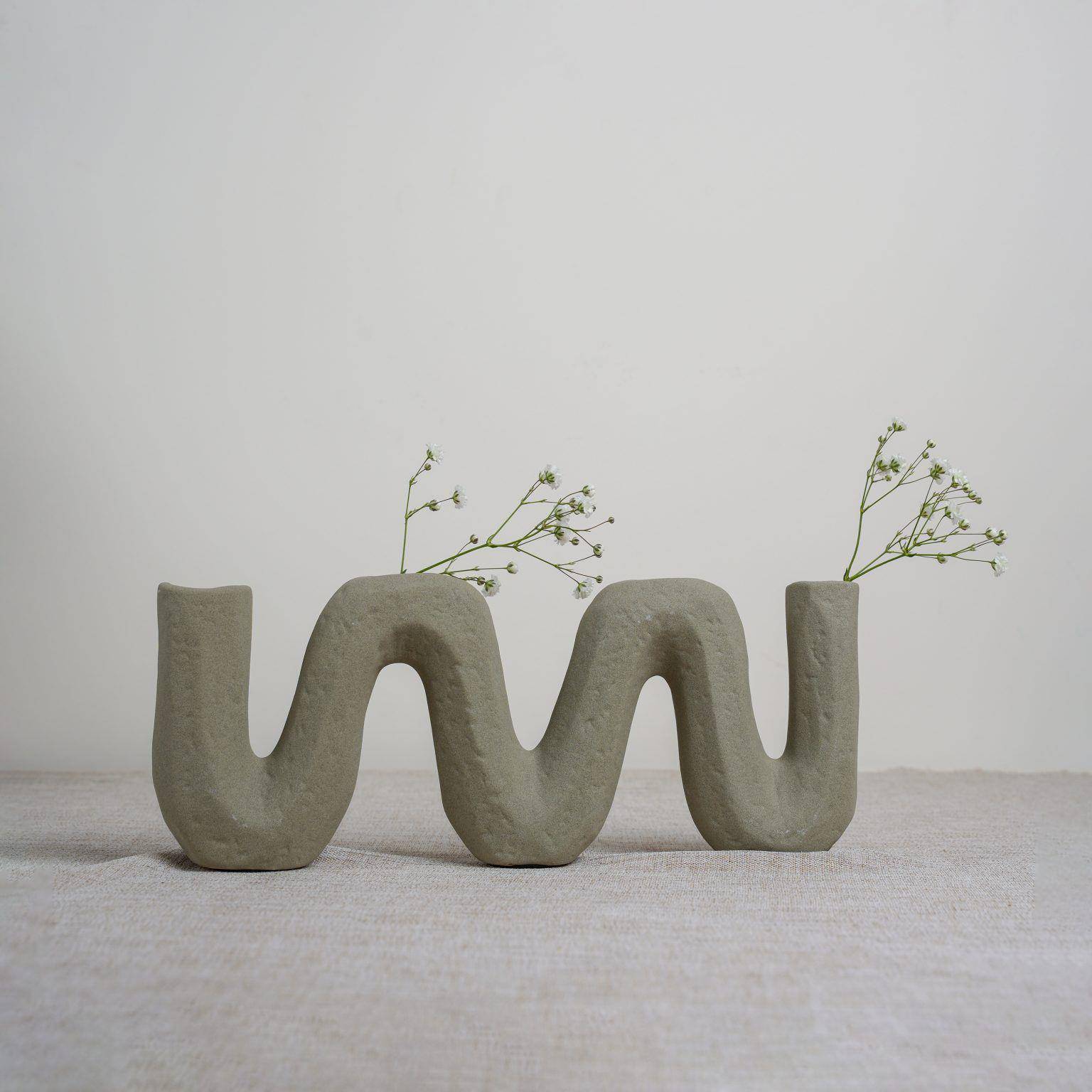 简约现代陶瓷抽象几何摆件书房柜子玄关工艺品摆设样板间软装饰品