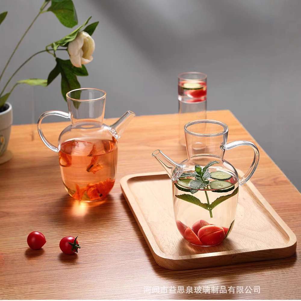 新中式茶具玻璃茶壶中式茶馆水经注绿茶壶执壶花茶壶高硼硅