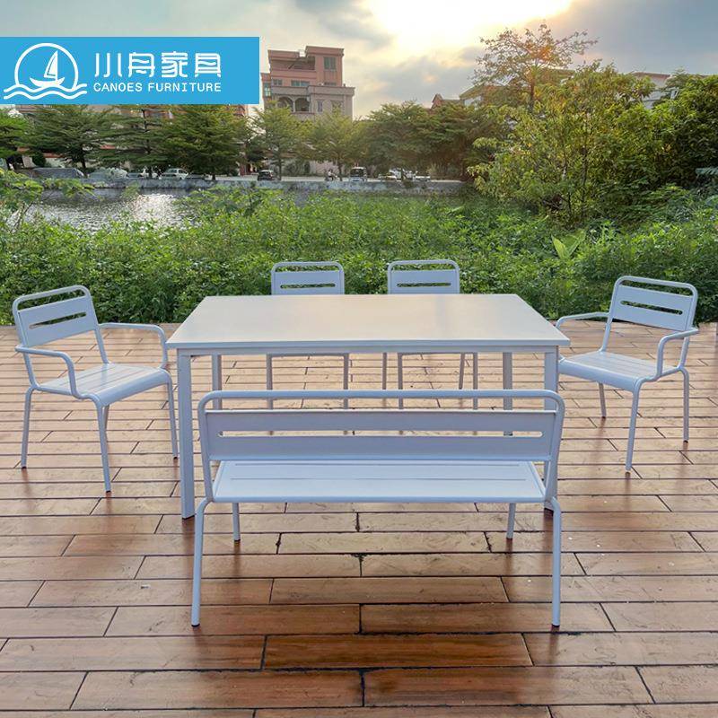 现代简约庭院阳台铁艺桌椅网红室外露天奶茶店咖啡厅座椅组合套装