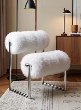 中古风Acerbis Due Più羊毛单人沙发椅客厅卧室休闲椅设计师餐椅