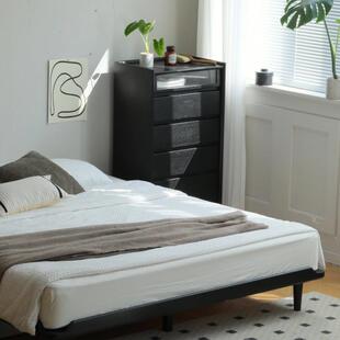 北欧实木复古五斗柜 家用卧室收纳抽屉柜客厅电视柜旁中古边柜