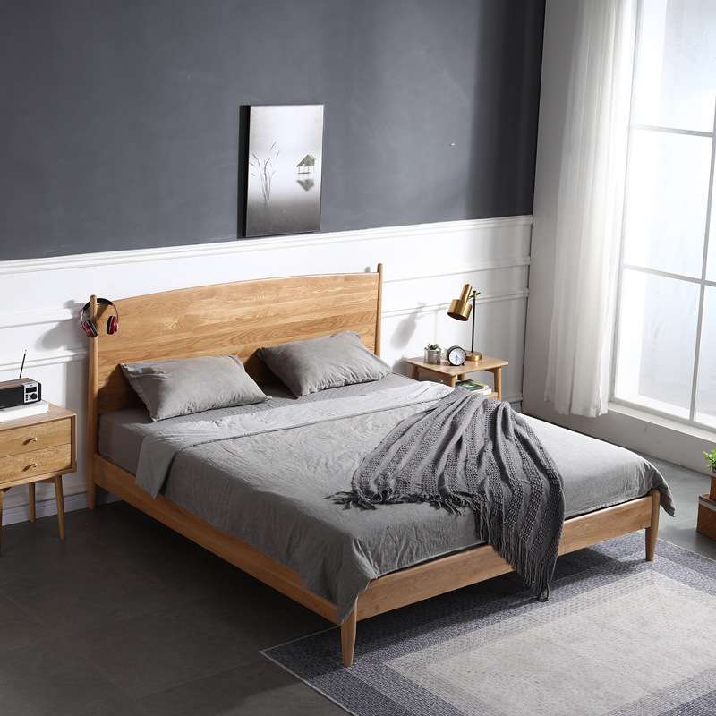北欧日式全实木床双人床1.5m1.8米小户主卧室现代简约经济型婚床