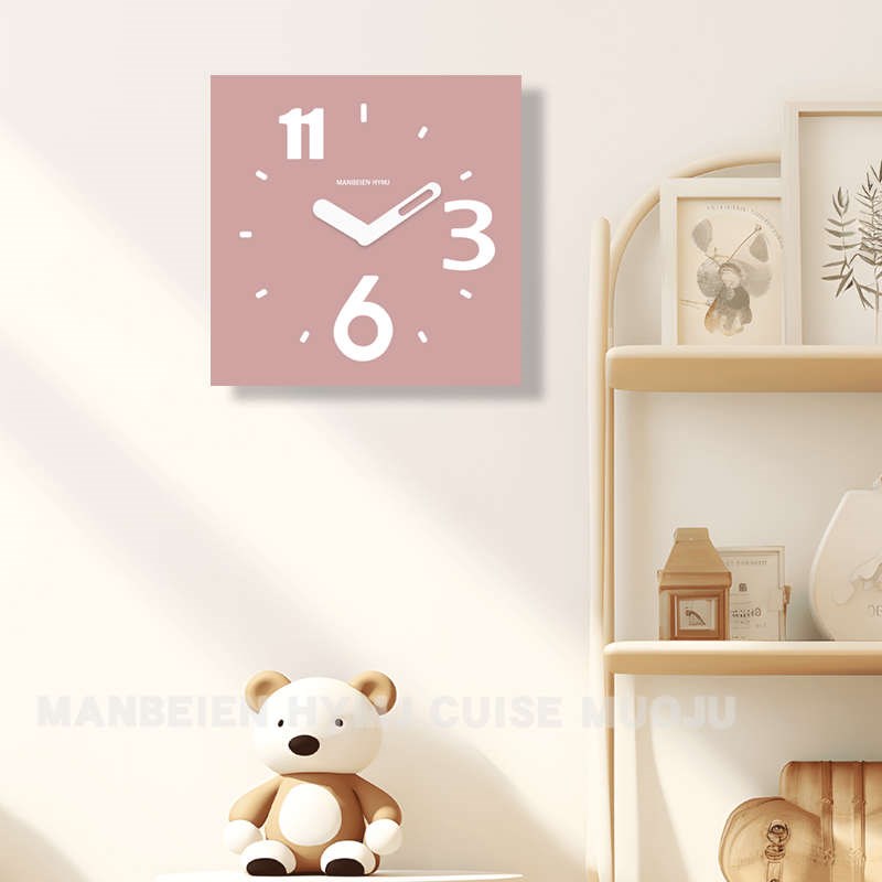 2024新款创意艺术家用方形挂钟客厅钟表现代静音T挂墙简约时尚时