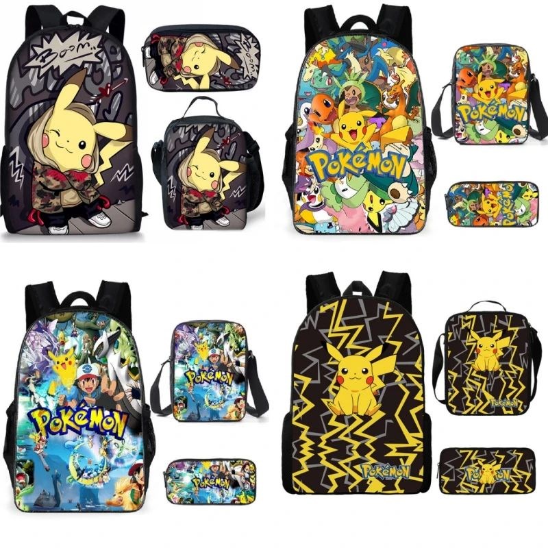 Pokmon School Bagp Pikachu Backpack Polyester Comfortable