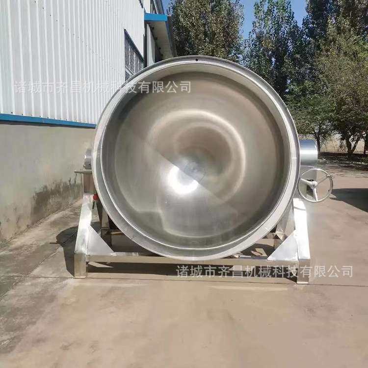供应卤煮蒸煮炒锅 不锈钢调味品制作夹层锅 熬制糖稀食品机械设备