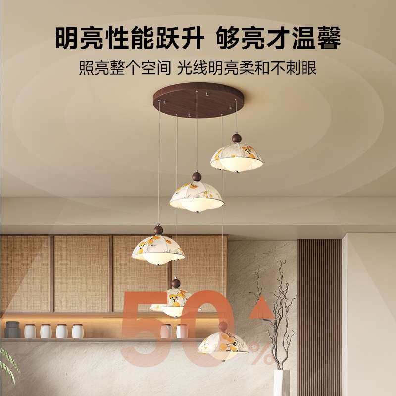 宋氏美学餐厅吊灯2025年新款中古南洋风一字吊灯美式复古餐厅灯具