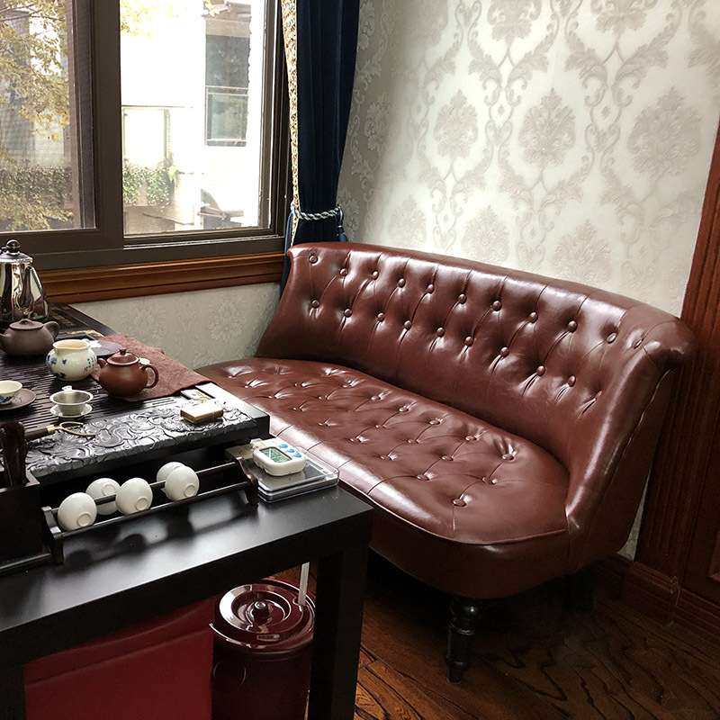 r^沙发小户型服装店铺美式乡村复古网红款木酒吧咖啡厅单人双人三