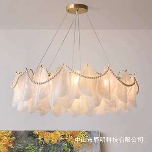 法式轻奢穆拉诺云雾玻璃吊灯温馨客厅卧室别墅大厅灯复式楼装饰灯