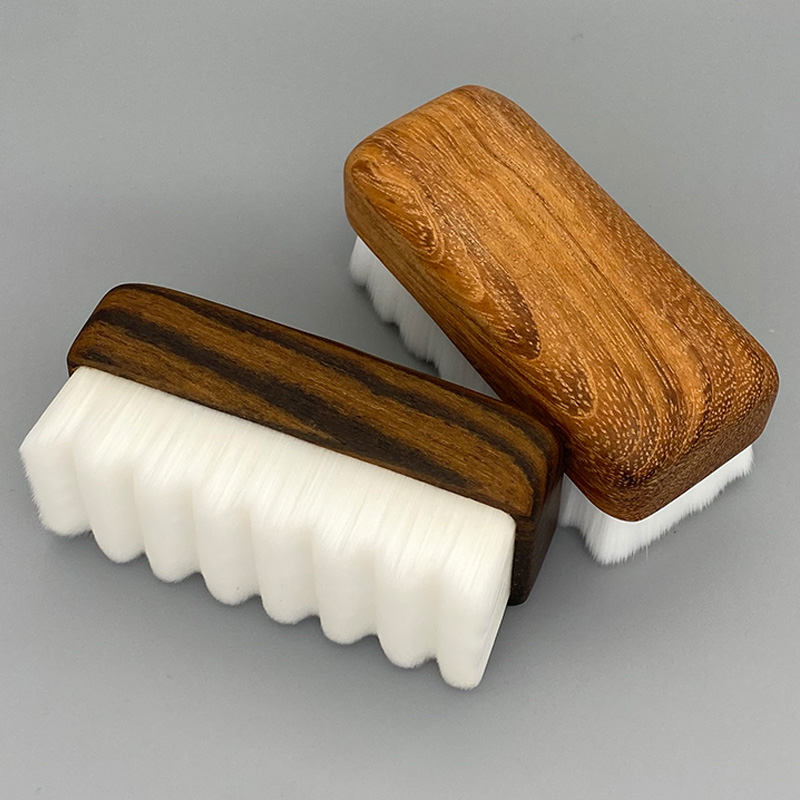 文玩万毛刷掌中宝花梨虎皮檀木柄软纳米菩提N玉石包浆抛光养护提