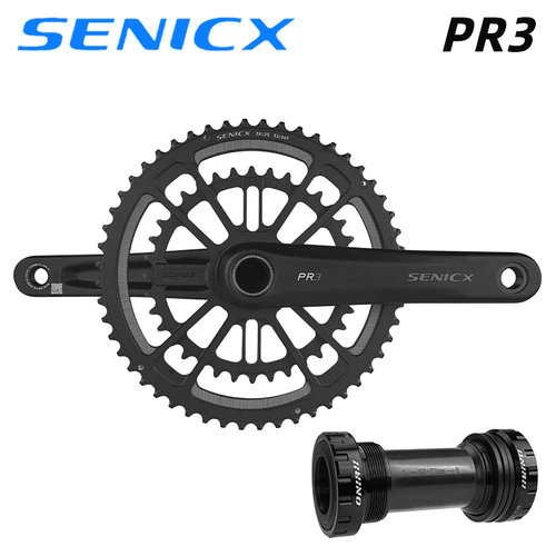 SENICX驭勇PR3公路自行车一体中空牙盘超轻曲P柄24MM中轴芯铝合金