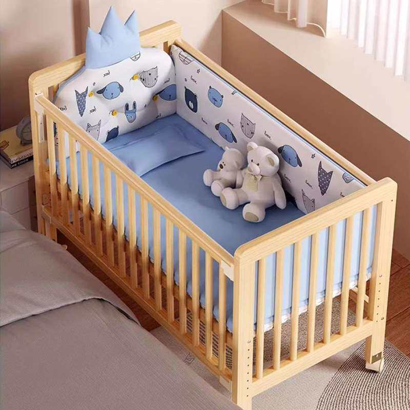 榉木拼接婴儿床可睡至6岁大空间宝宝安睡更舒适