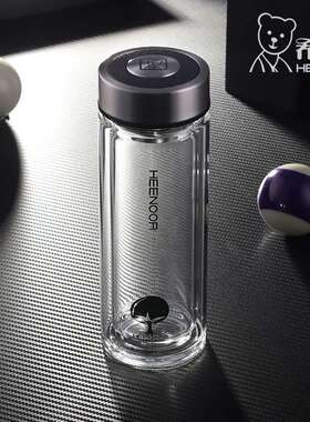 希诺双层玻璃杯透明水晶杯过滤茶杯高端商务办公送礼XN-6606