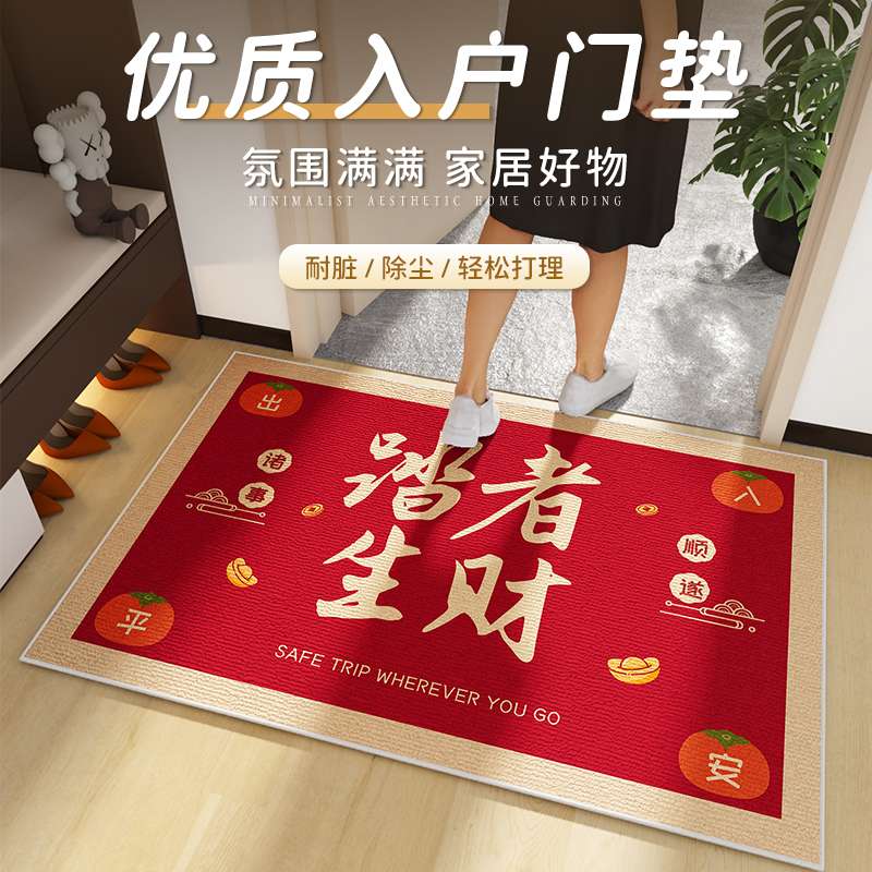 踏者生财入户门地垫2024新款防水防污可擦免洗家用进门口脚垫地毯