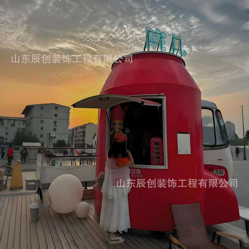 创意可乐啤酒罐造型售卖杯可移动网红商铺早餐美食咖啡奶茶售货车