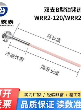 合肥上仪B型双支铂铑热电偶WRR2-120121刚玉1600度温度传感器B型