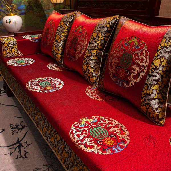 中式沙发垫四季通用沙发套罩坐垫防滑实木红木垫子靠背巾2025新款