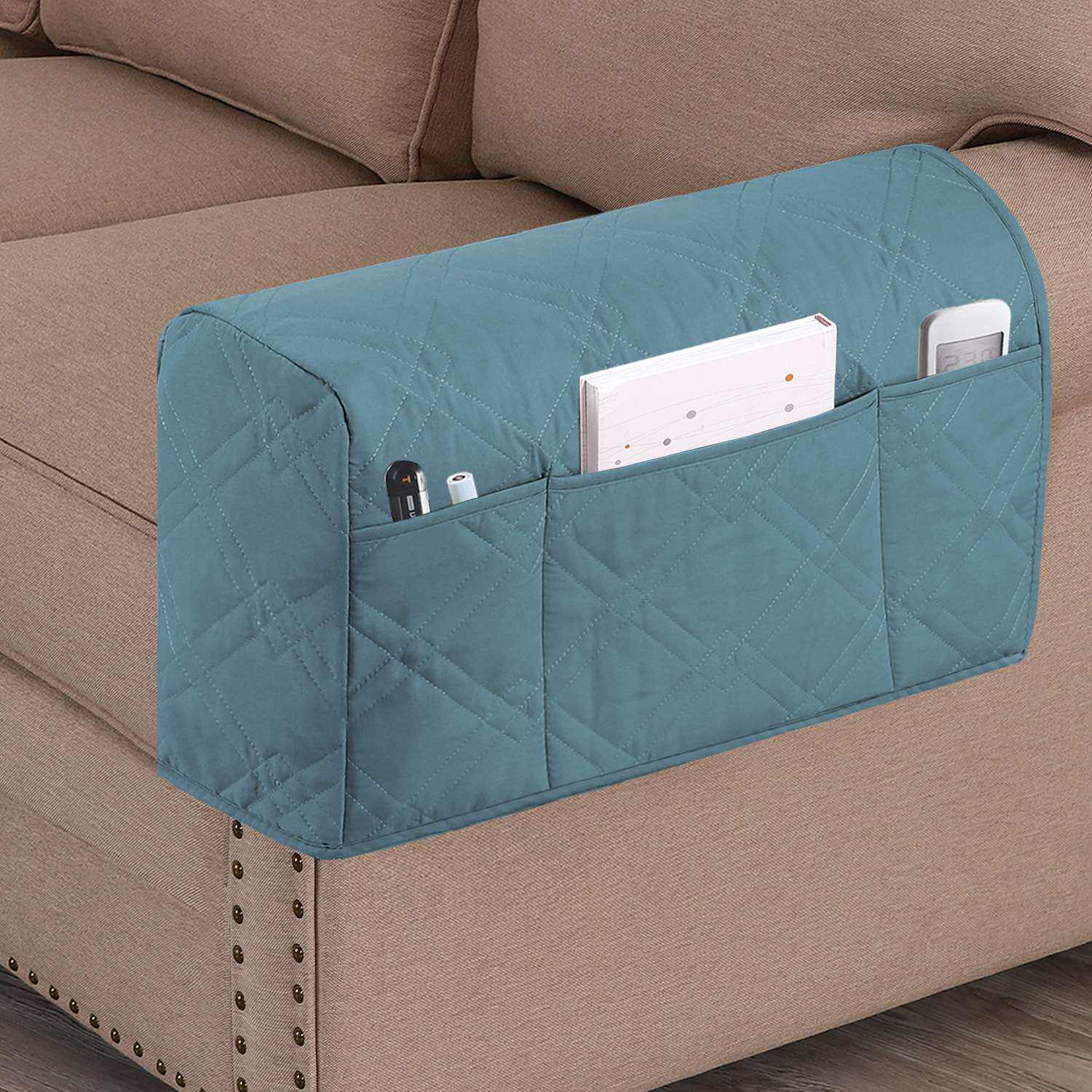 跨境亚马逊热卖全防水收纳扶手简约轻奢防水防抓纯色沙发扶手套垫