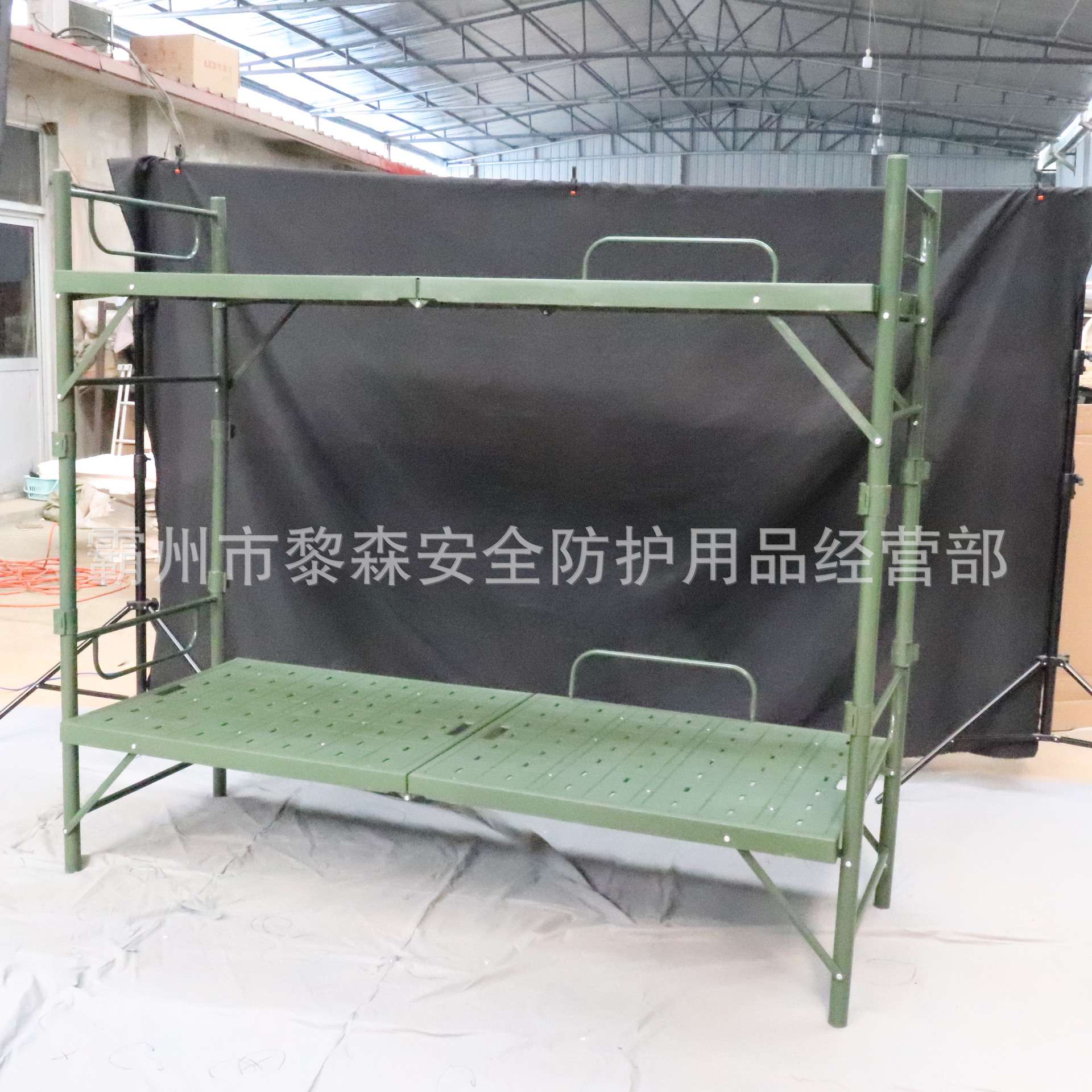 便携式800型折叠床上下铺折叠床野战两折钢塑床户外野营组合床