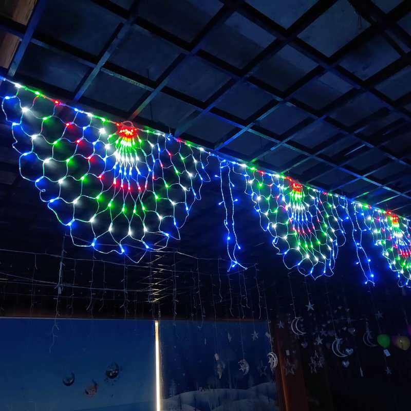 led装饰灯孔雀尾巴渔网灯造型灯3米节日灯彩灯串 厂家