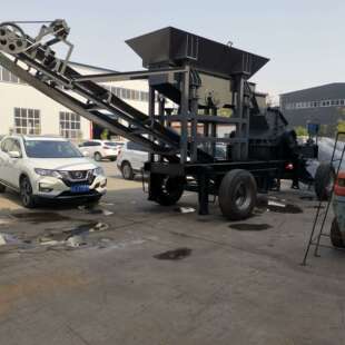 花岗岩细碎制砂机 移动式风化石粉碎机 建筑石料反击式制砂机