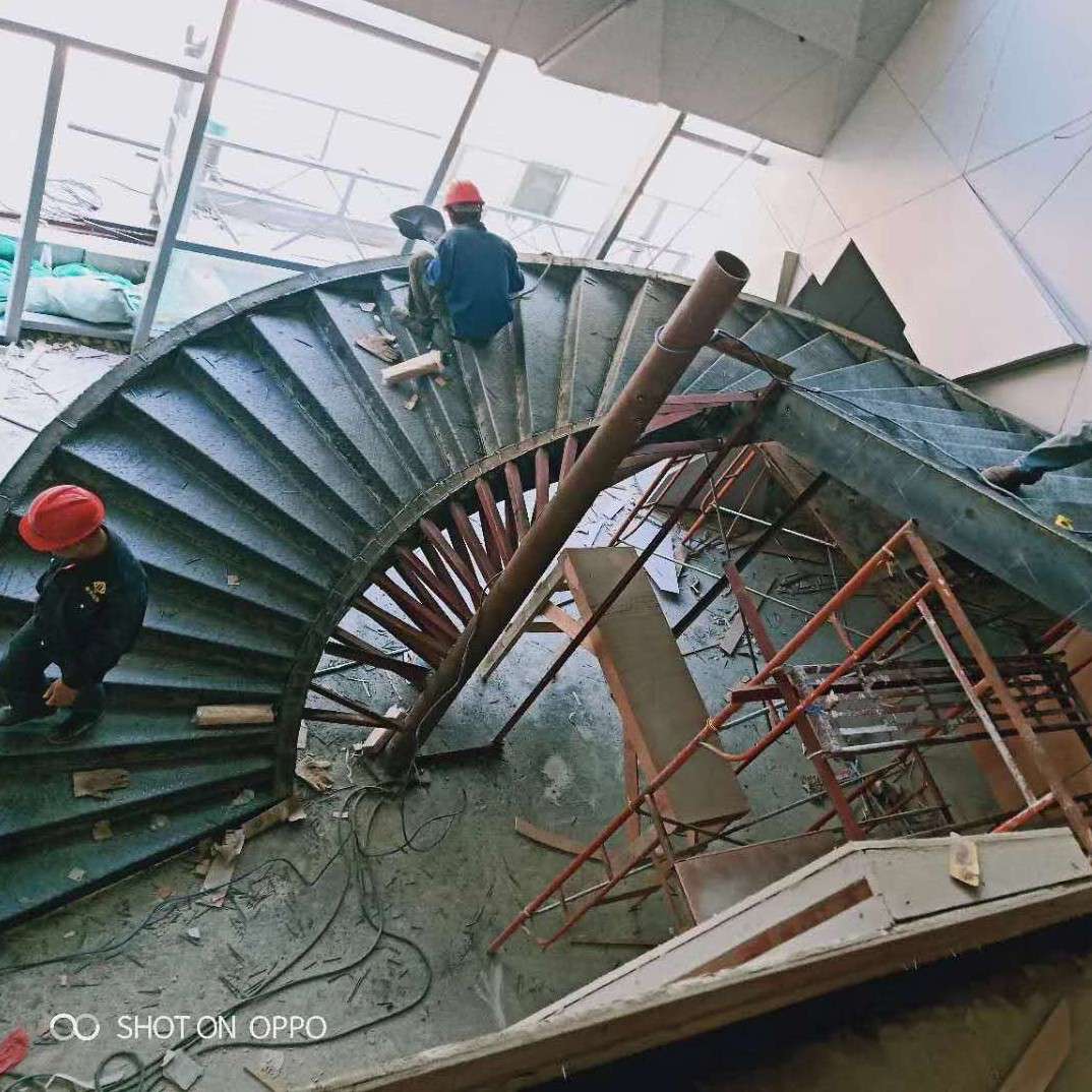 厂家承接钢结构弧形楼梯安装工程钢结构阁楼工字钢隔层钢结构楼梯