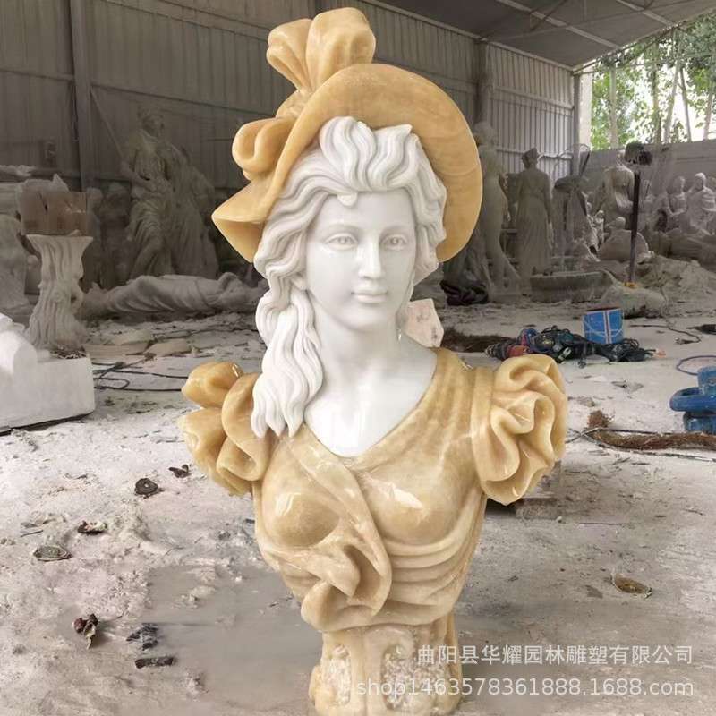 石雕西方人物胸像汉白玉半身像头像石雕客厅装饰欧式石材工艺品
