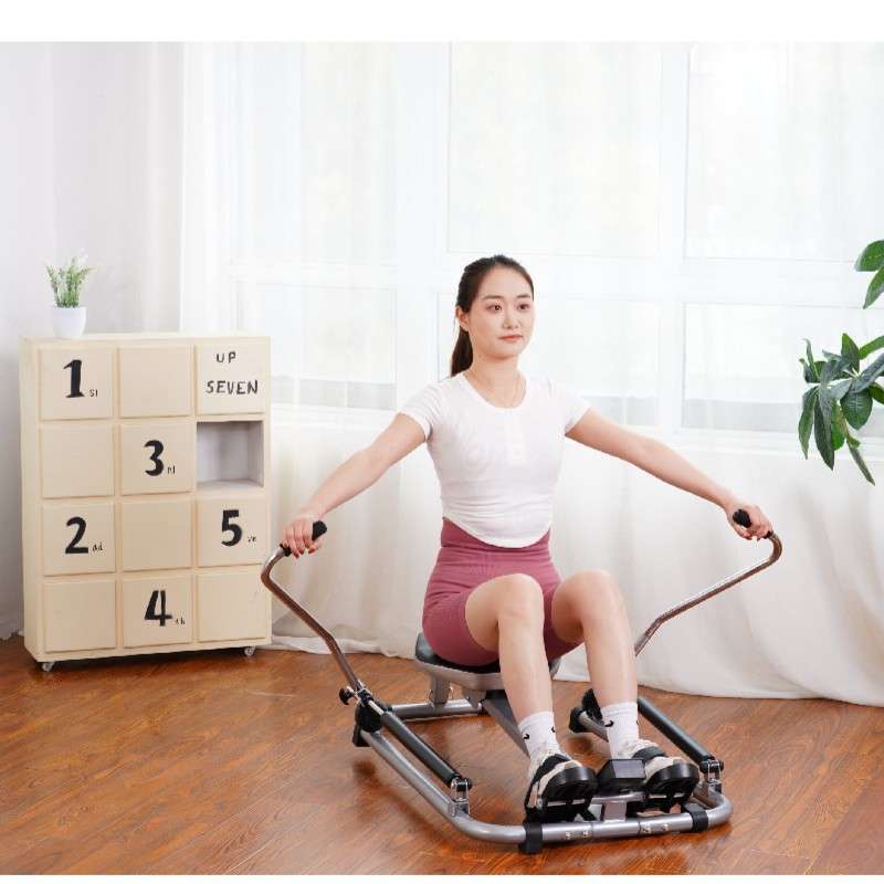 家用折叠静音单双杆液压划船机划船器训练器家用健身运动器材