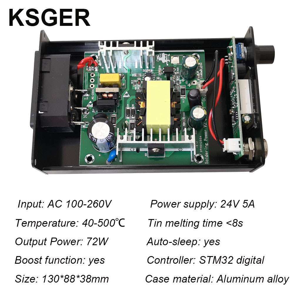 KSGER铝合金数码管STM32温度控制板控制器焊台907手柄T12-K烙铁头