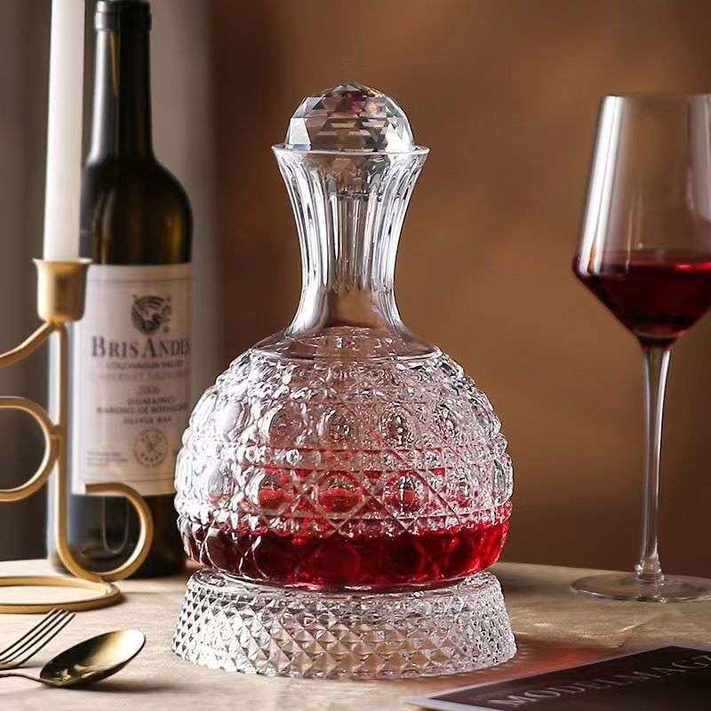 新款轻奢高档红酒酒水晶旋涡醒酒器套装家用高颜值创意酒柜摆件